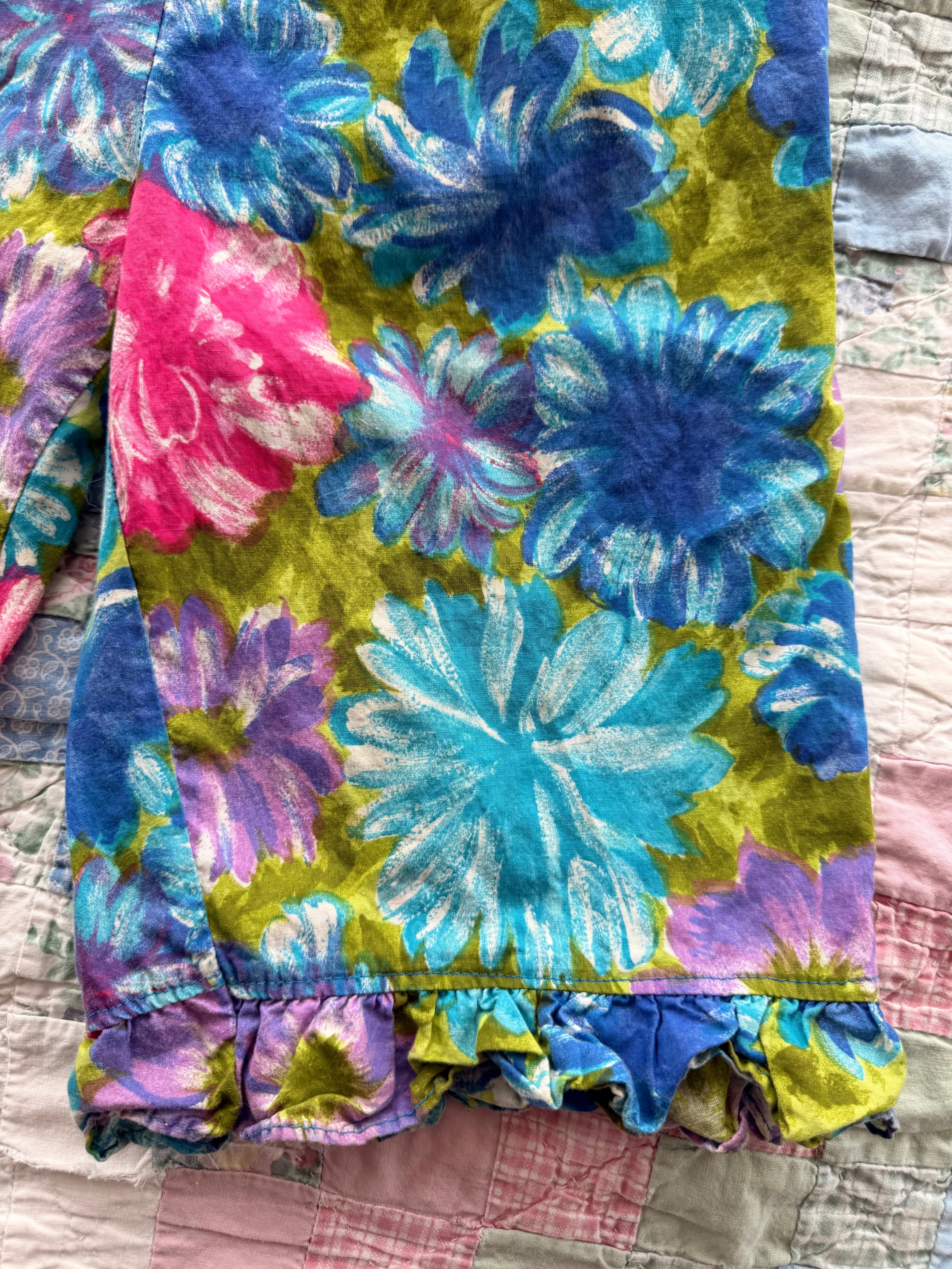 1960s tropical floral pants
