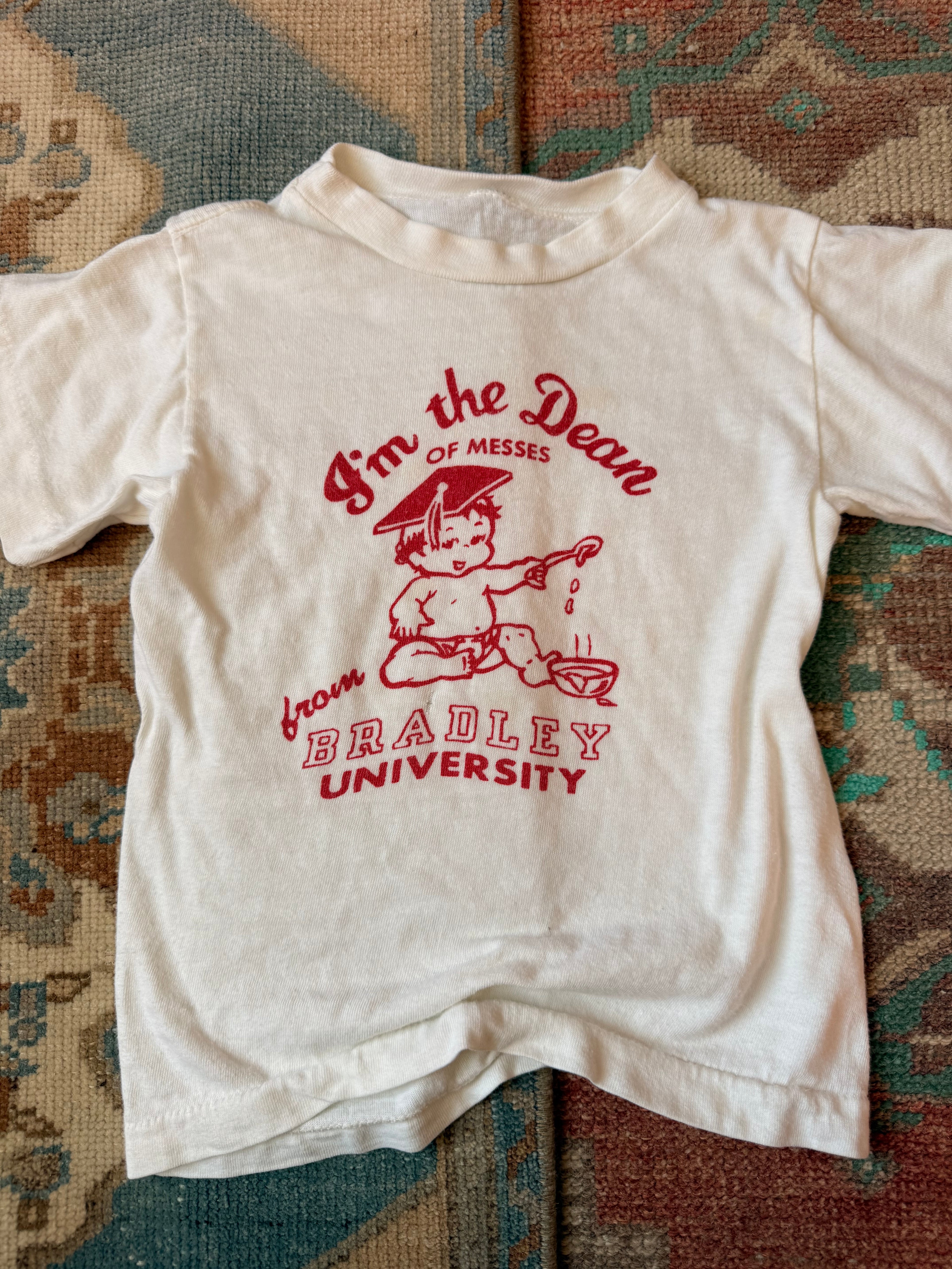 1970s bradley university dean of messes tee
