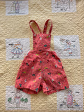 1950s pink pony overall shorts