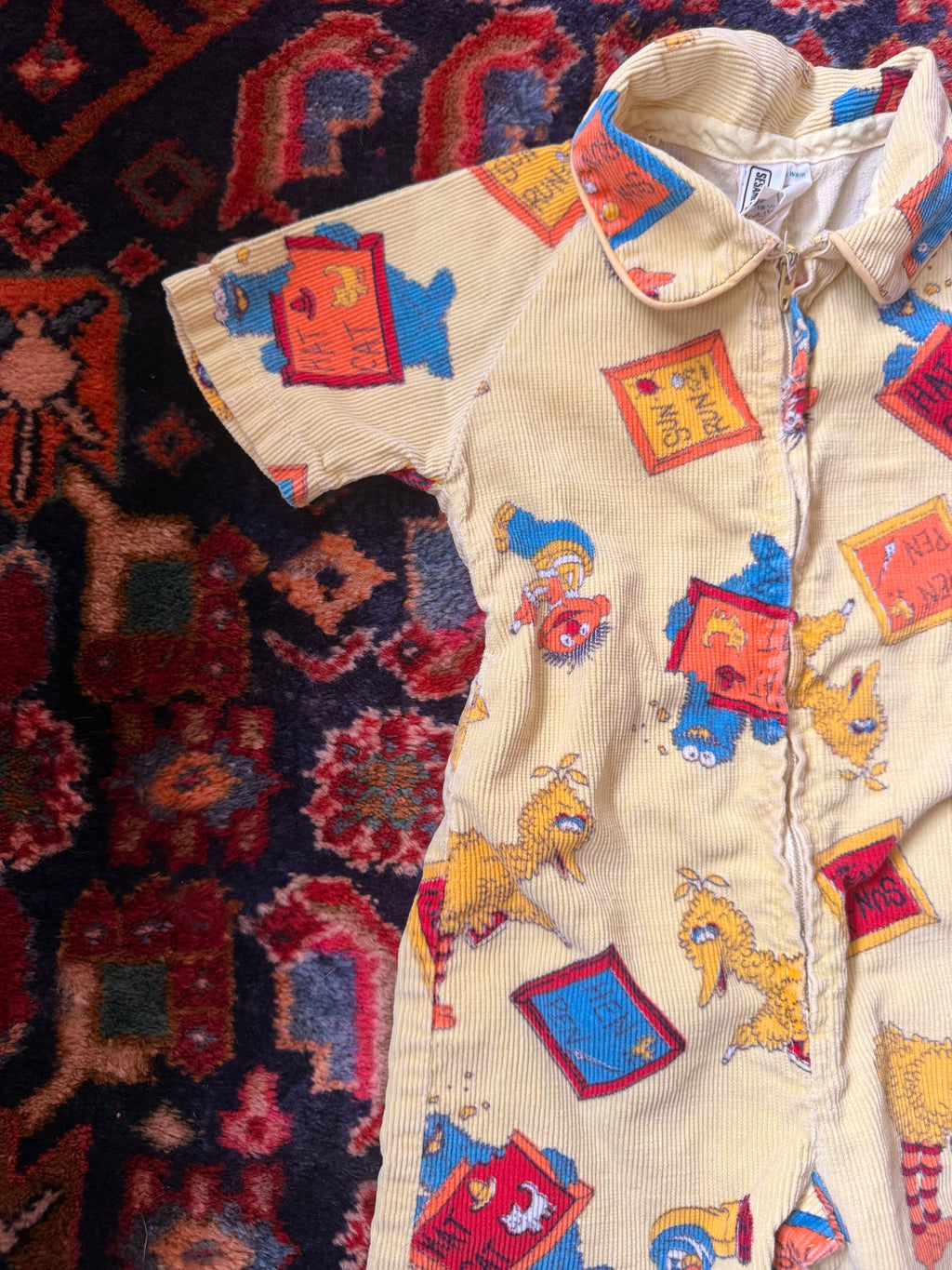 1970s corduroy coverall playsuit