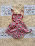 1950s heart shaped dutch pony romper