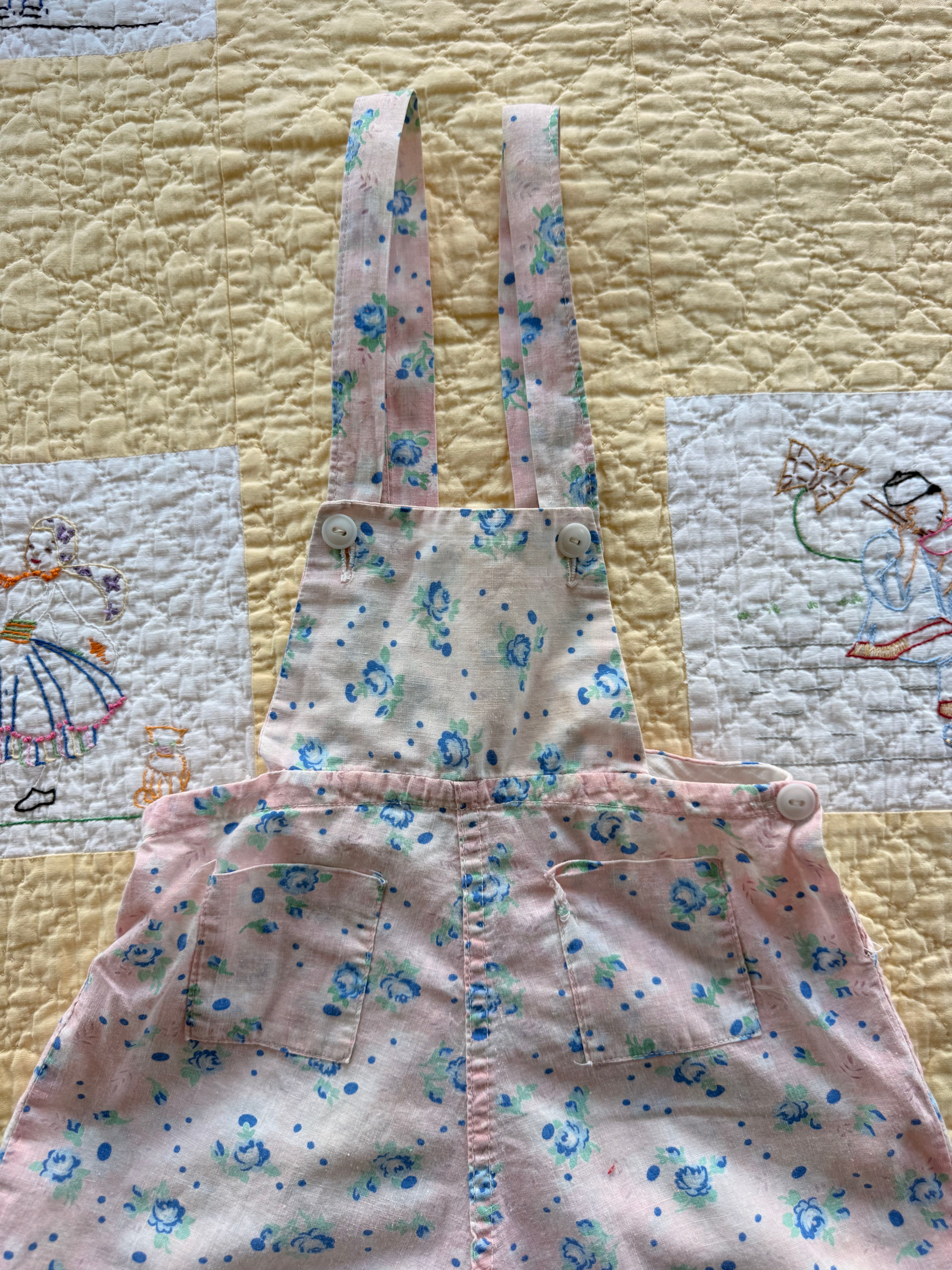 1940s flour sack overalls