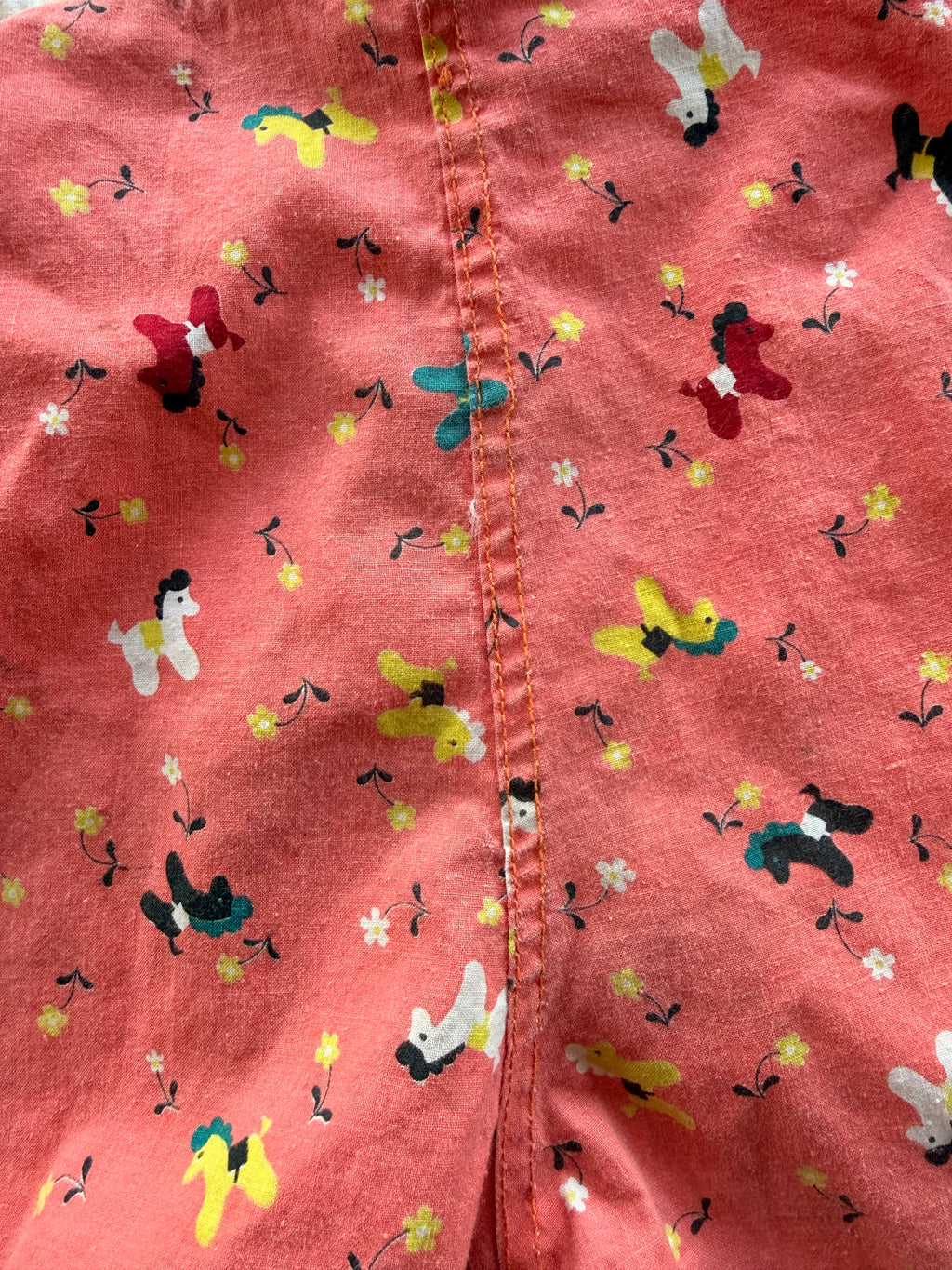 1950s pink pony overall shorts