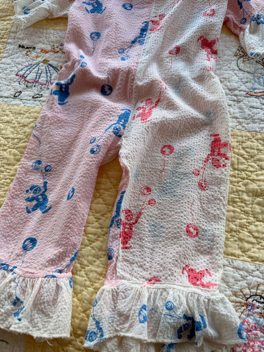 1950s seersucker clown suit