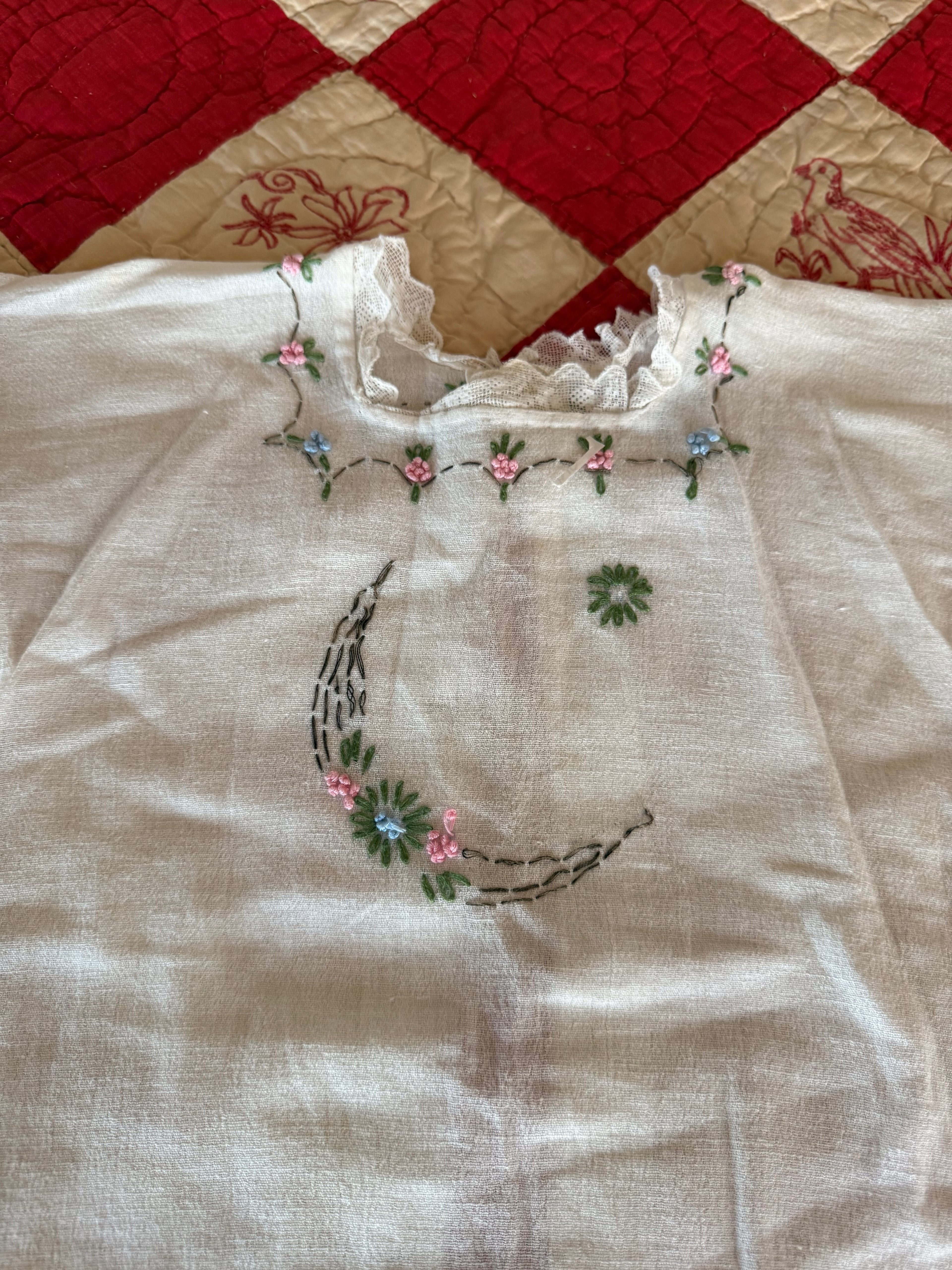 1940s hand embroidered moon romper