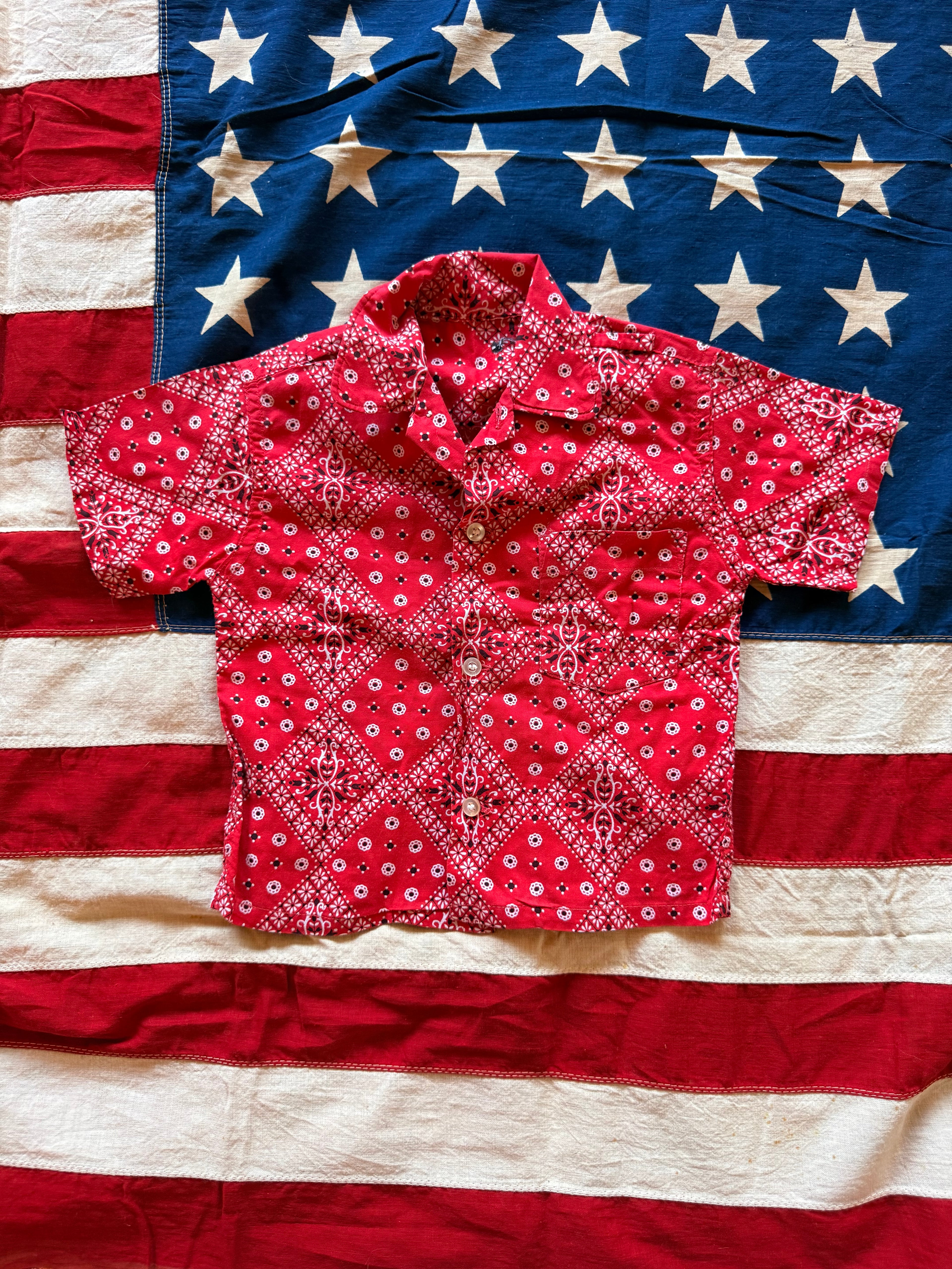 1960s button down bandana tops