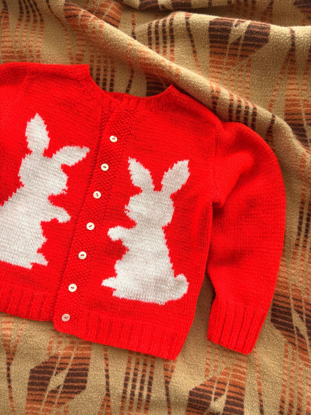 1960s knit bunny cardigan