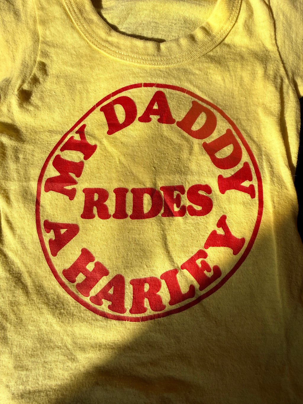 1970s ‘my daddy rides a harley’ t shirt