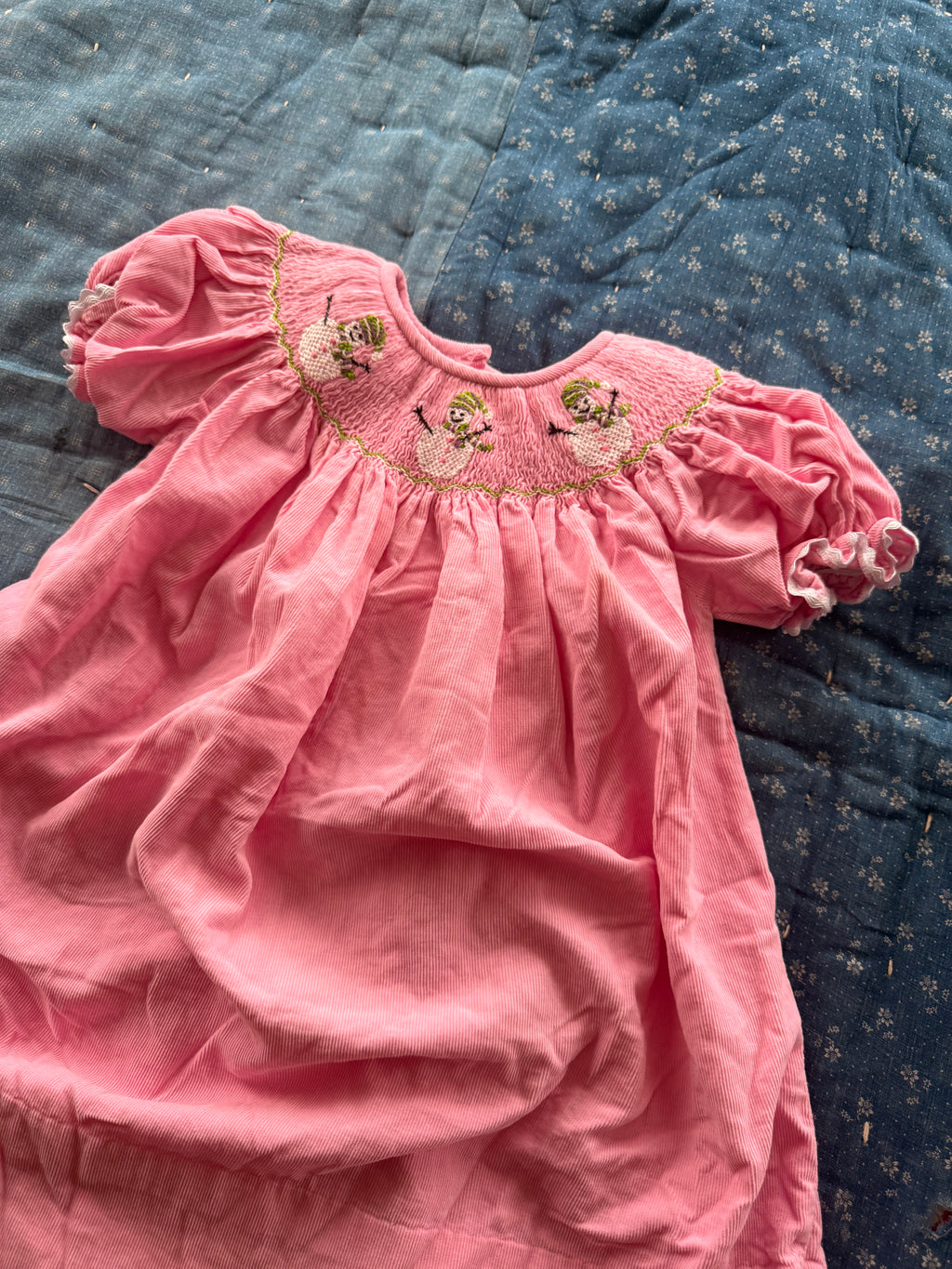 1980s pink snowman dress