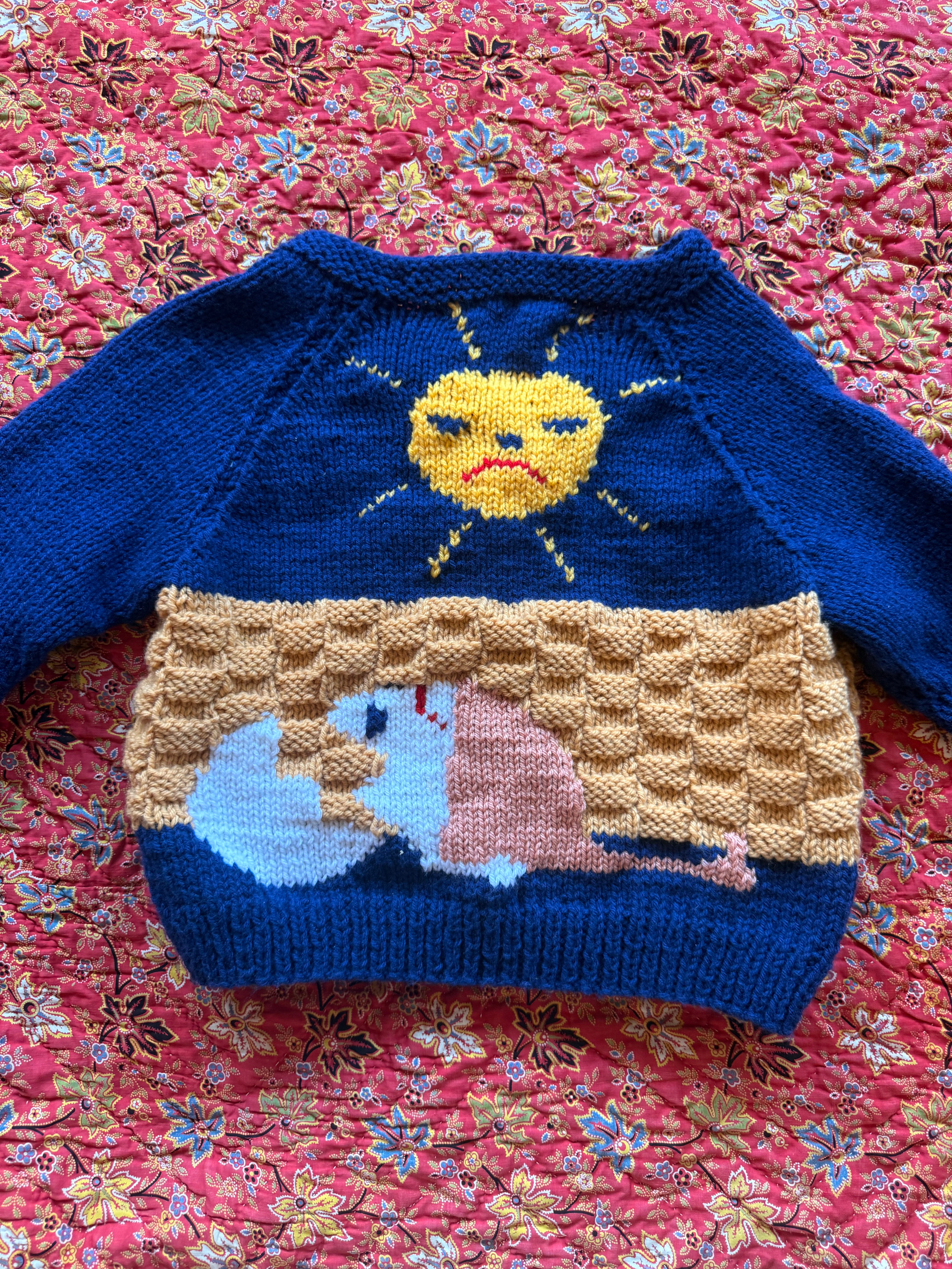 1970s humpty dumpty wool cardigan