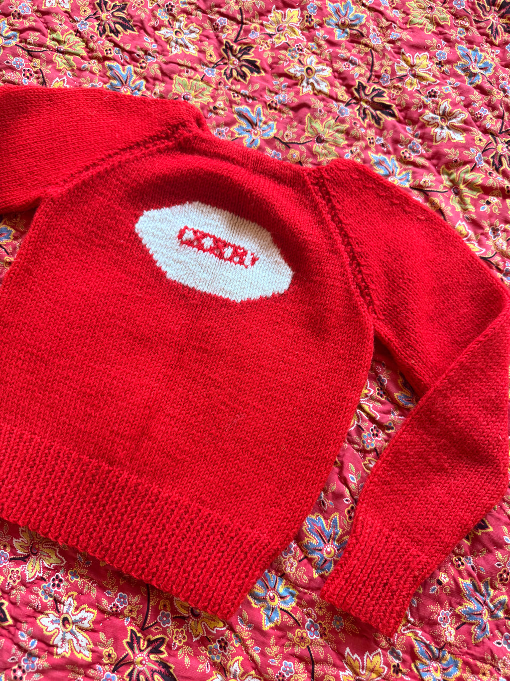 1970s wool football knit