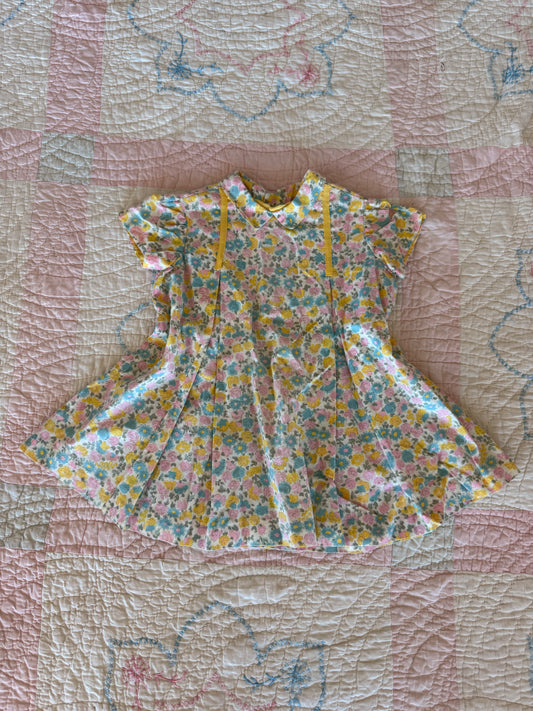 1960s pastel flower dress