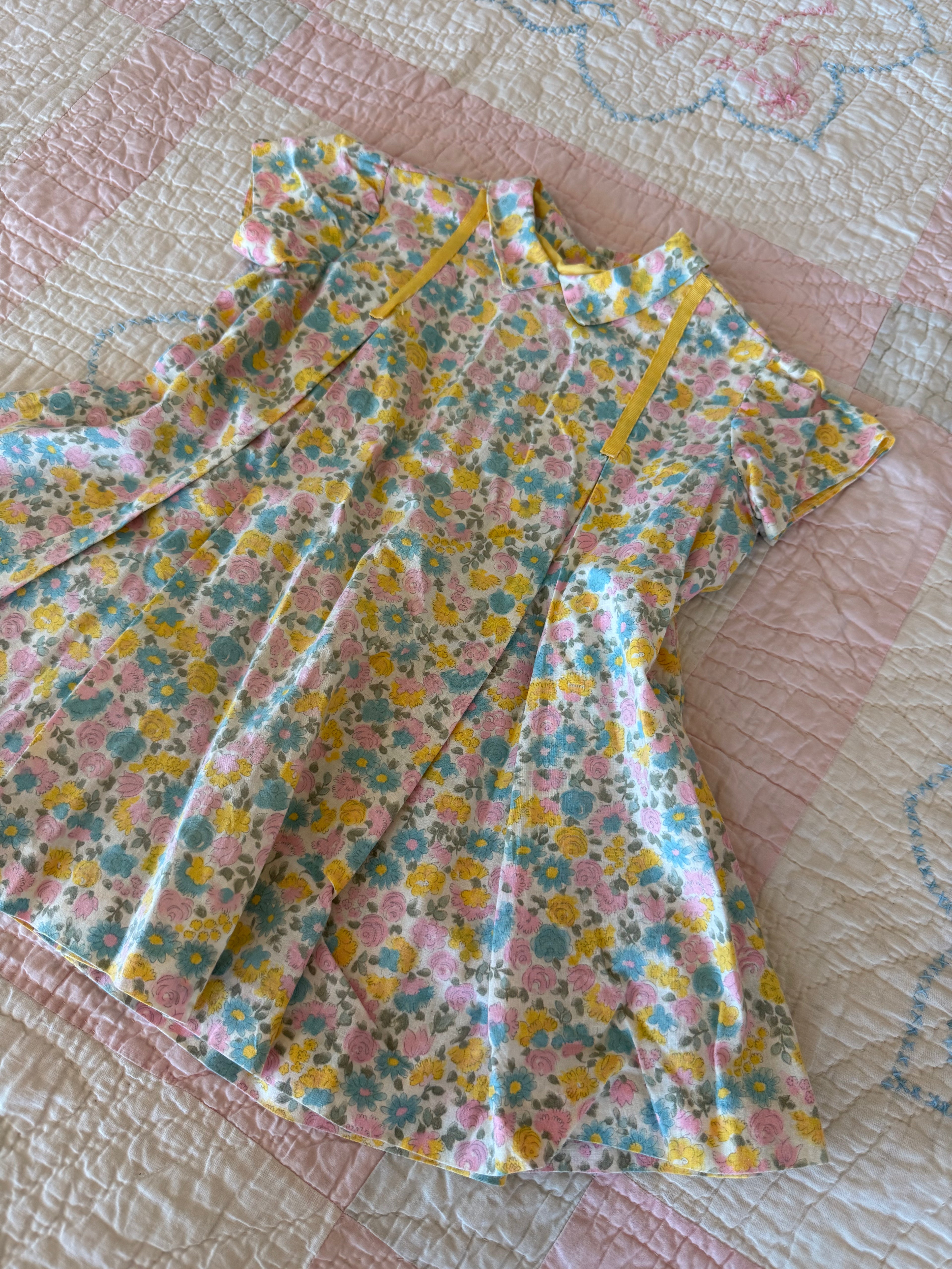 1960s pastel flower dress