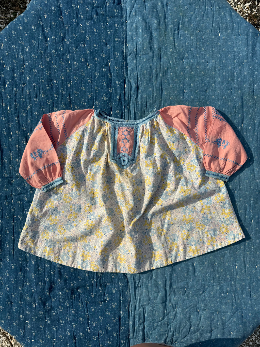 1920s peasant feed sack blouse / dress