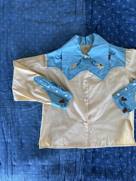 1940s western button - down