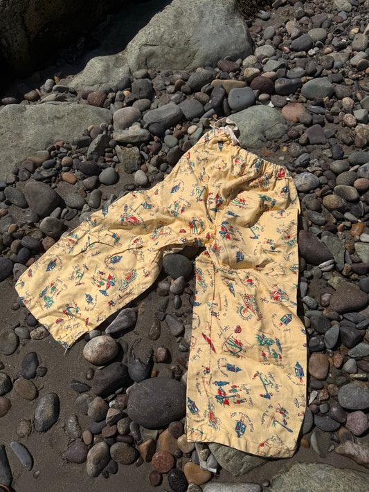 1950s play print pants