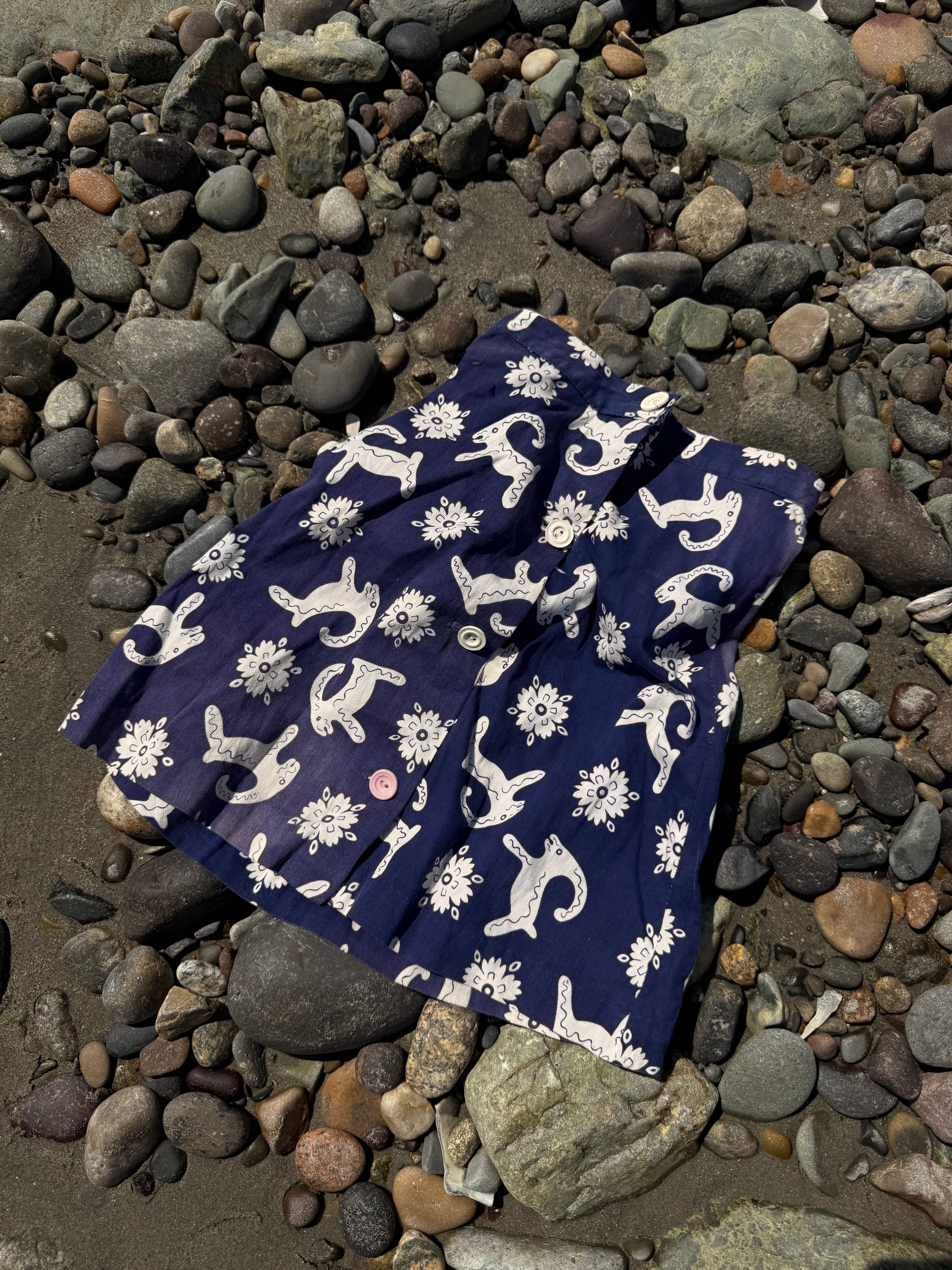 1940s indigo ram skirt