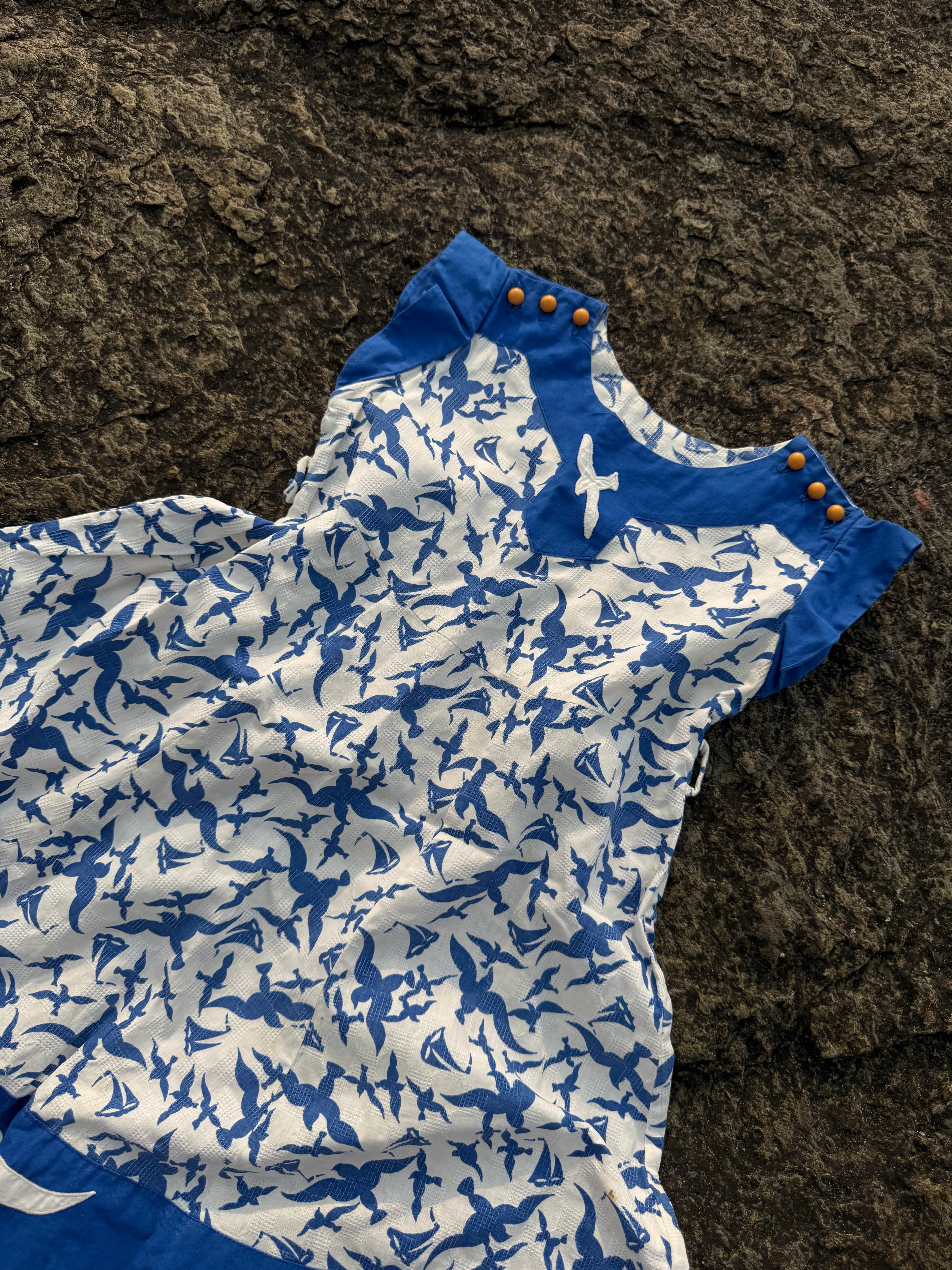 1950s shirley temple seagull dress