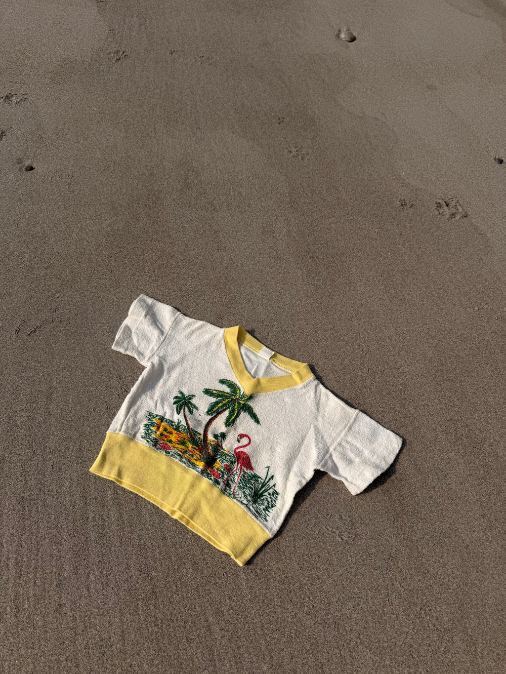 1950s miami terrycloth flamingo souvenir tee