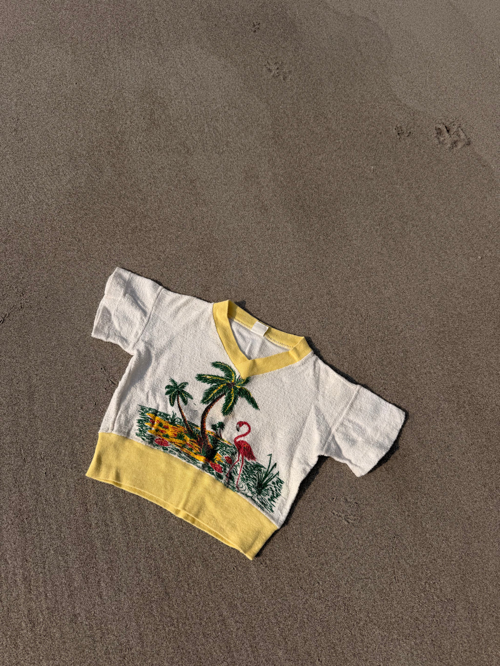 1950s miami terrycloth flamingo souvenir tee