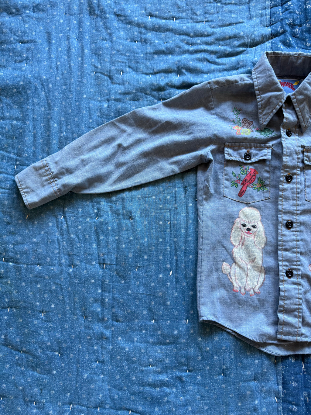 1970s hand painted wrangler button down