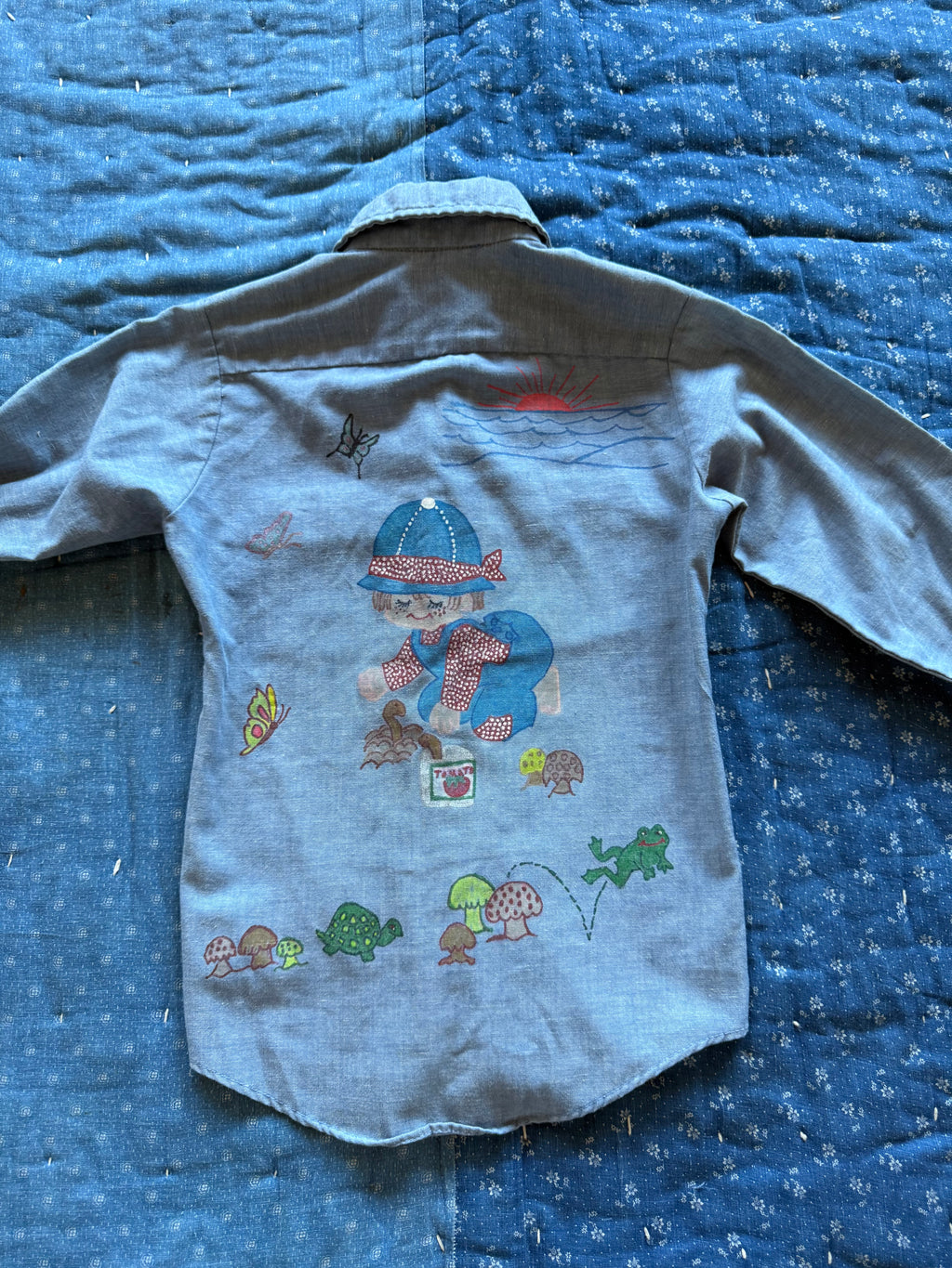 1970s hand painted wrangler button down