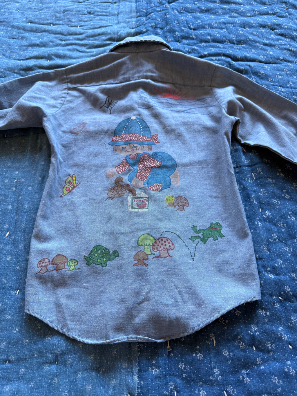 1970s hand painted wrangler button down