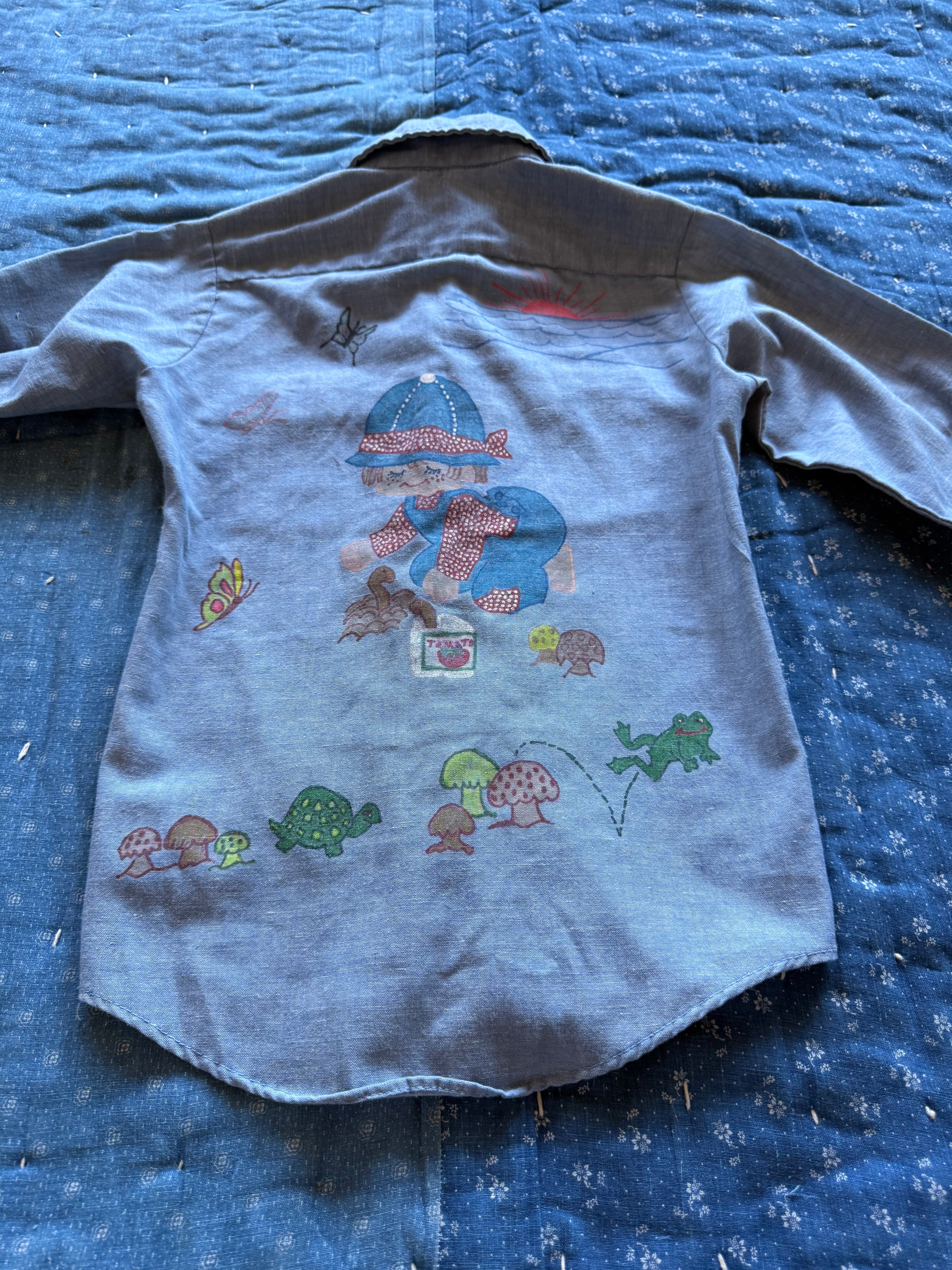 1970s hand painted wrangler button down