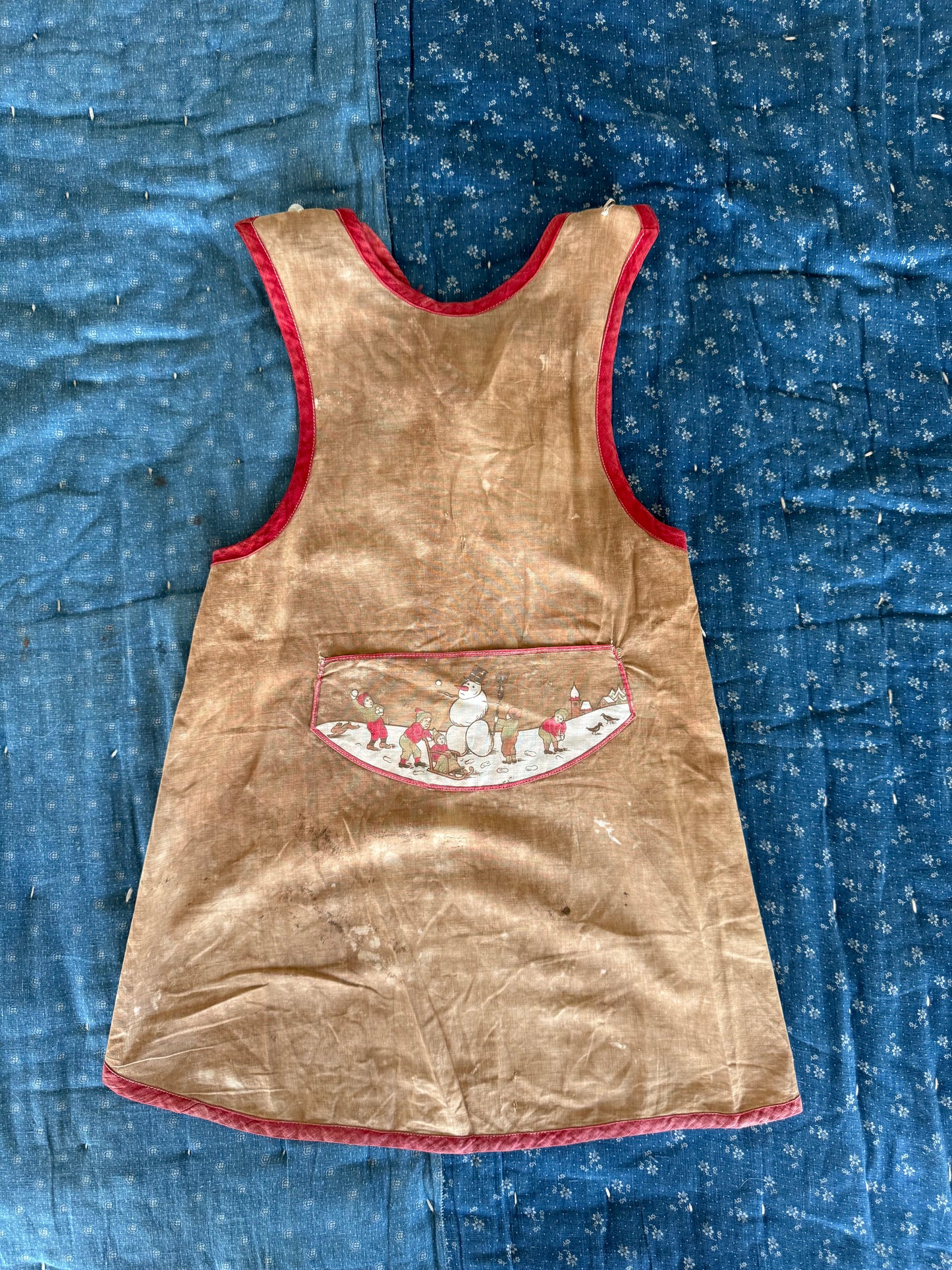 1930s snowman apron