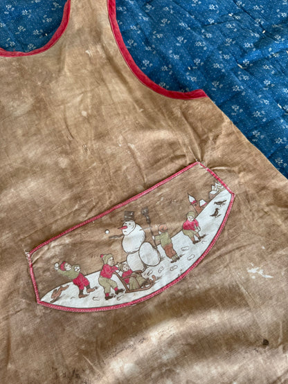 1930s snowman apron