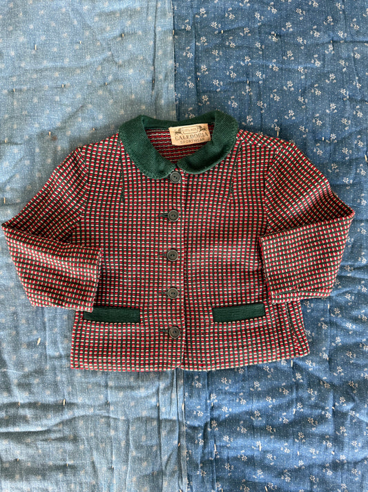 1920s red & green wool jacket