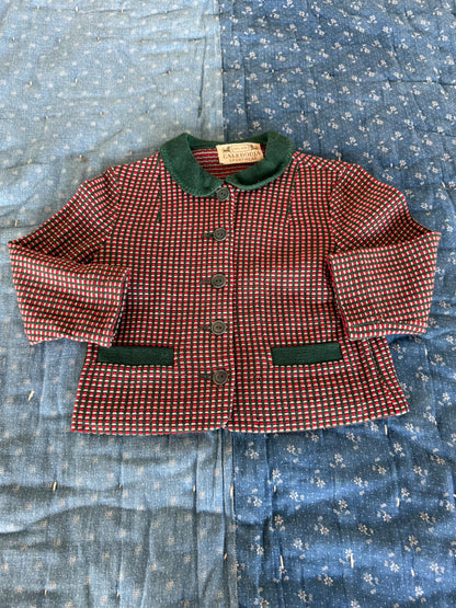 1920s red & green wool jacket