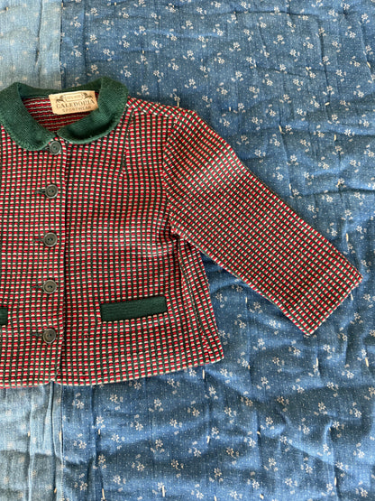 1920s red & green wool jacket