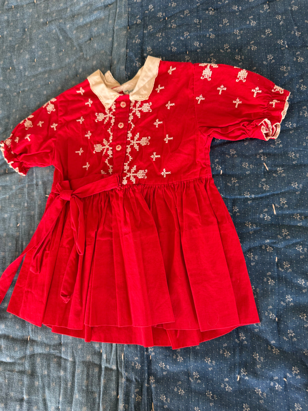 1960s red & white tulip dress