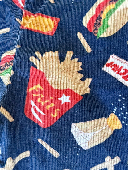 1970s hamburger & fries overalls