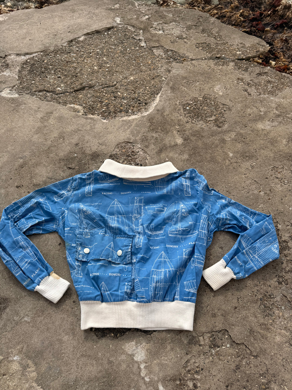 1960s nautical blueprint turtleneck