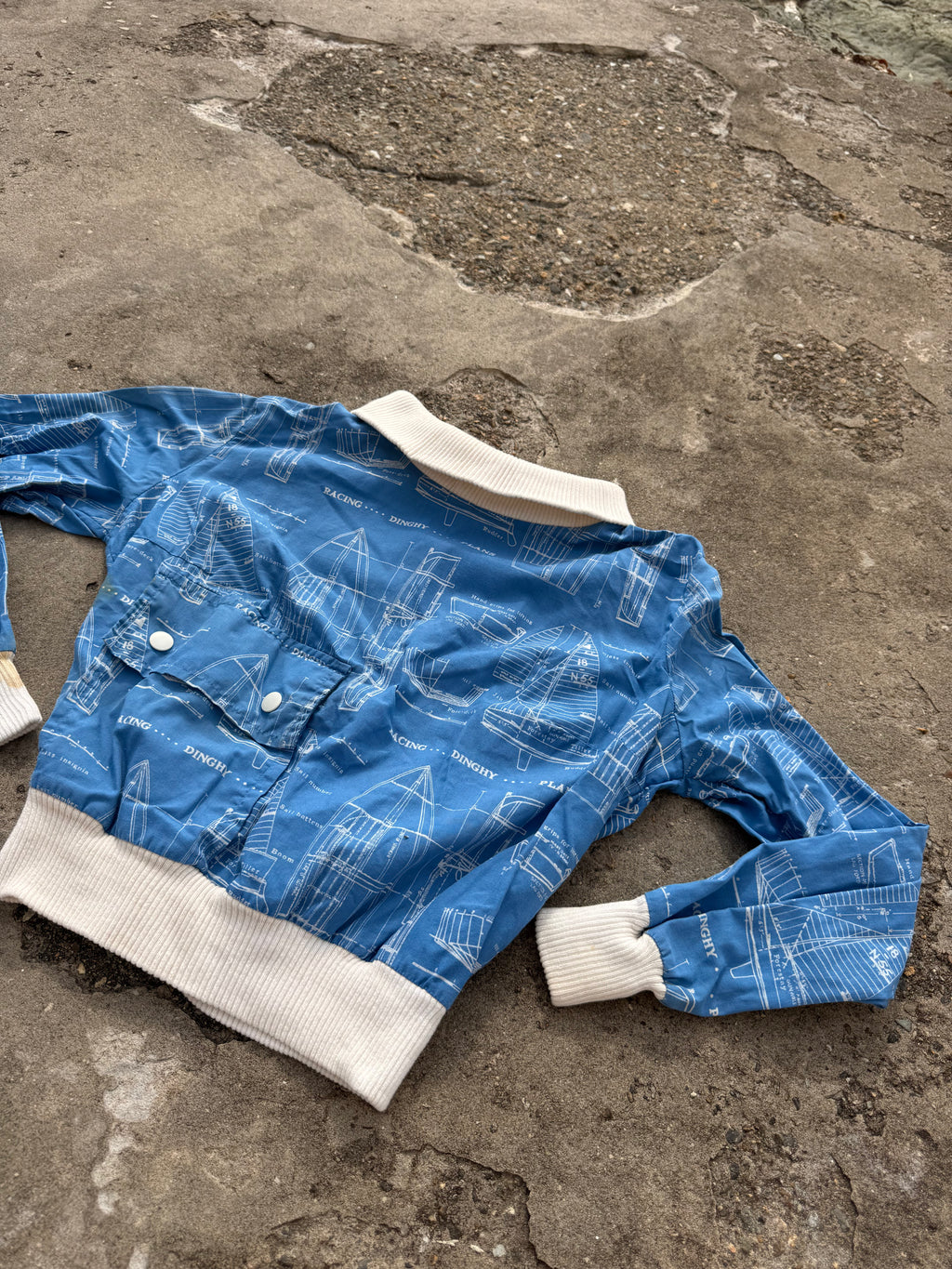 1960s nautical blueprint turtleneck