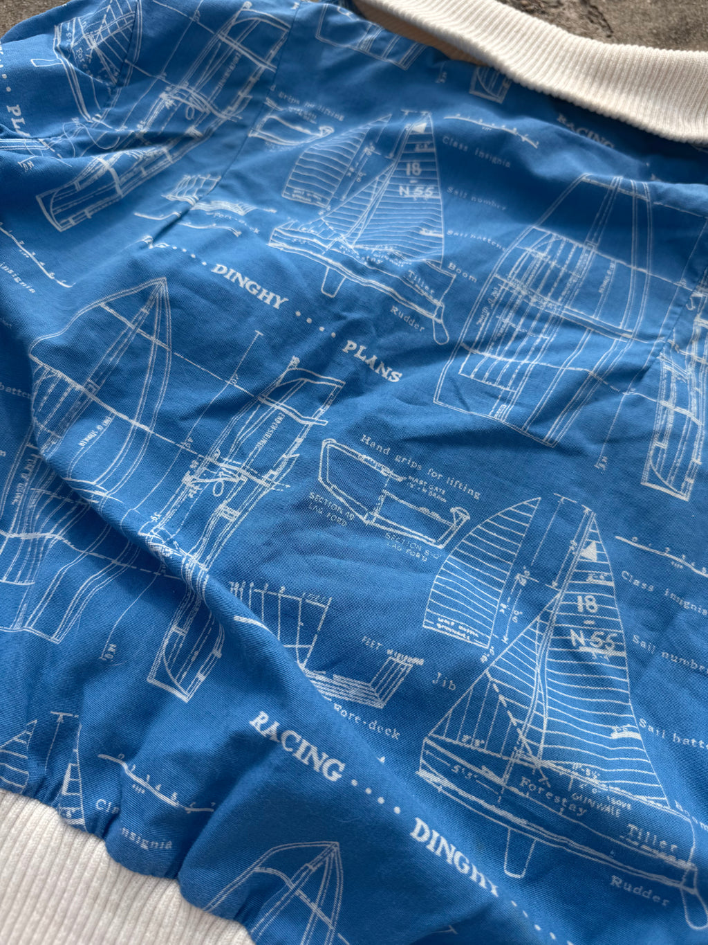 1960s nautical blueprint turtleneck