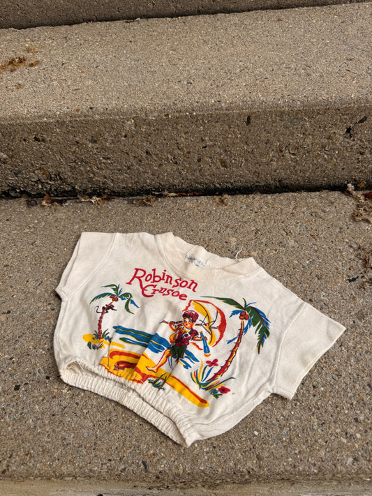 1950s robinson crusoe cropped tee