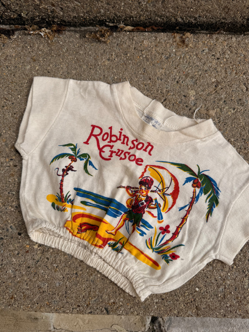 1950s robinson crusoe cropped tee
