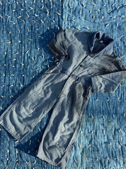 1930s striped workwear coveralls