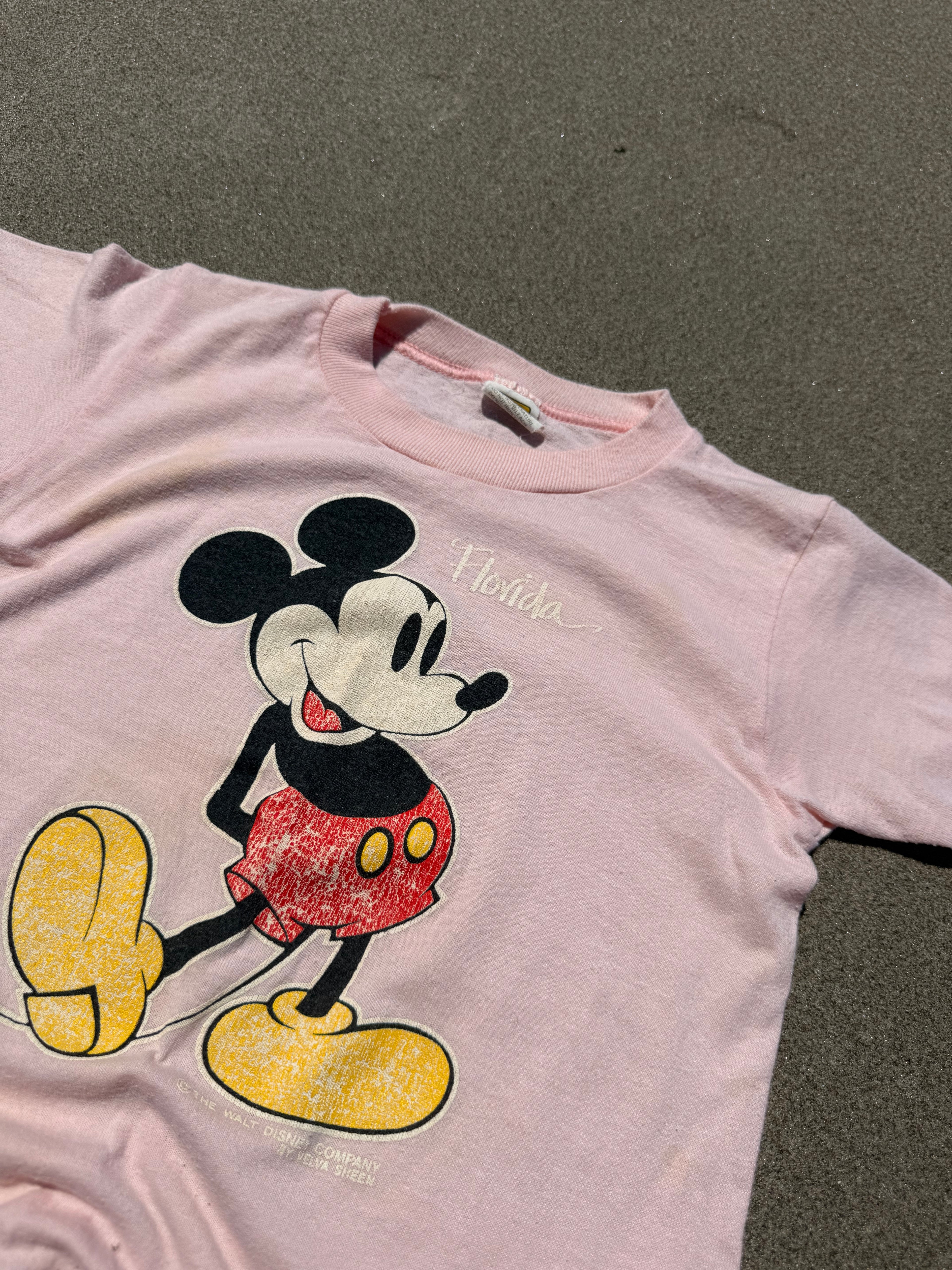1980s mickey mouse pink florida souviner tee shirt