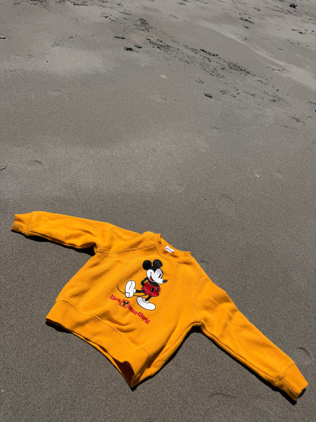 1980s mickey mouse sweatshirt, yellow
