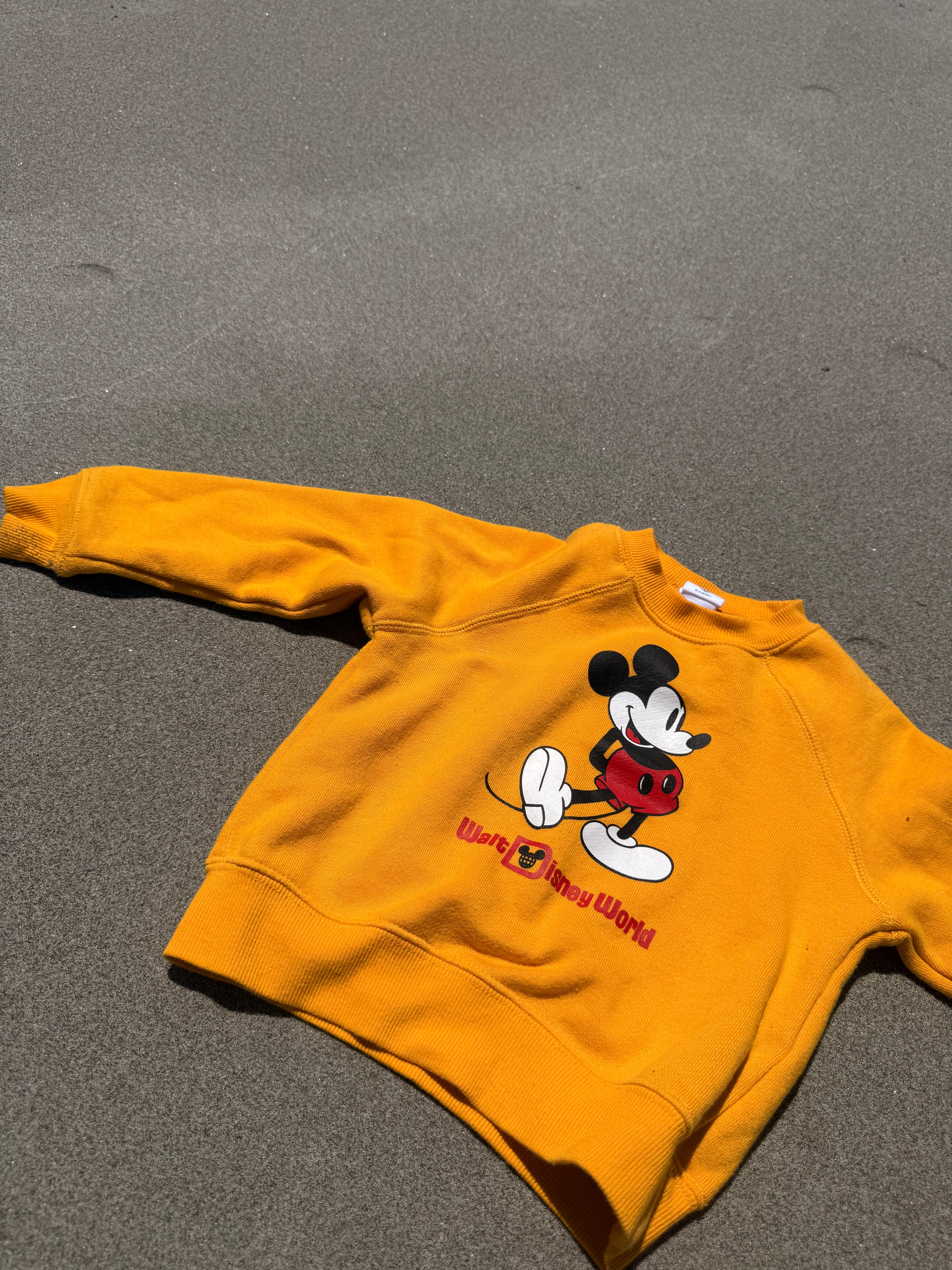 1980s mickey mouse sweatshirt, yellow