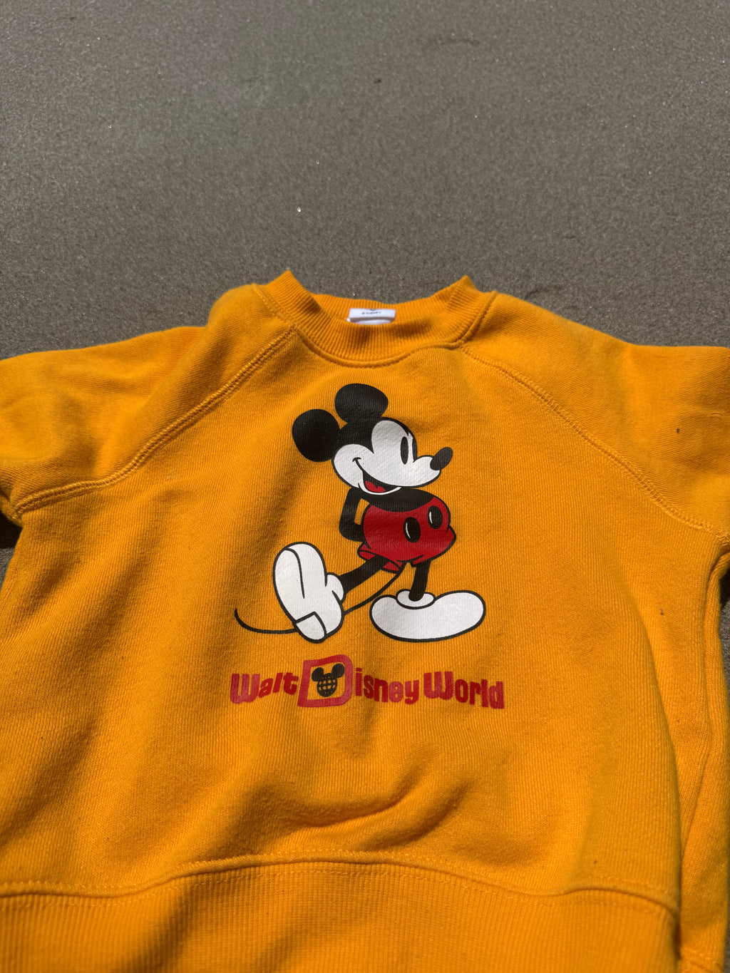 1980s mickey mouse sweatshirt, yellow