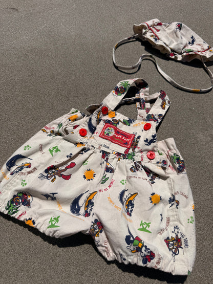 1980s south seas minnie sunsuit & hat