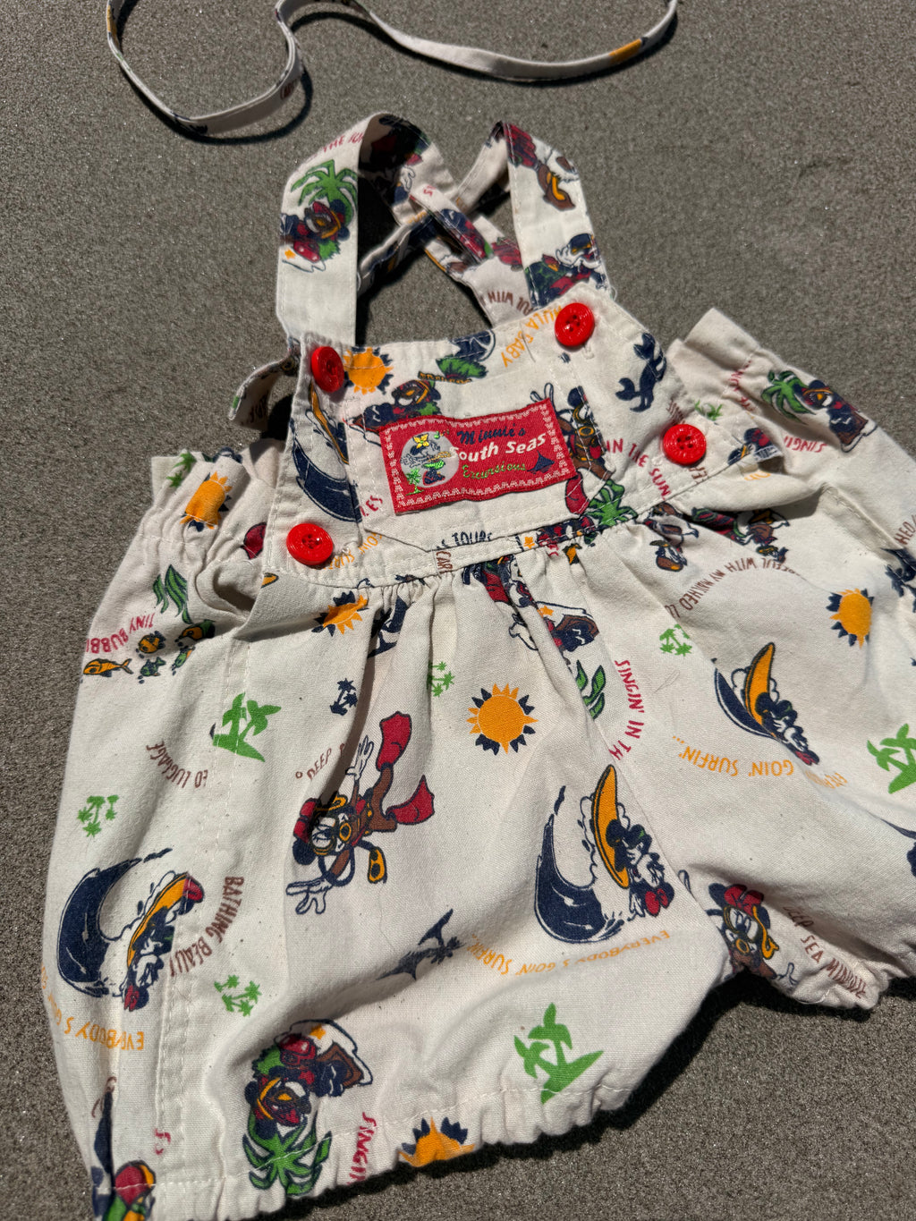 1980s south seas minnie sunsuit & hat