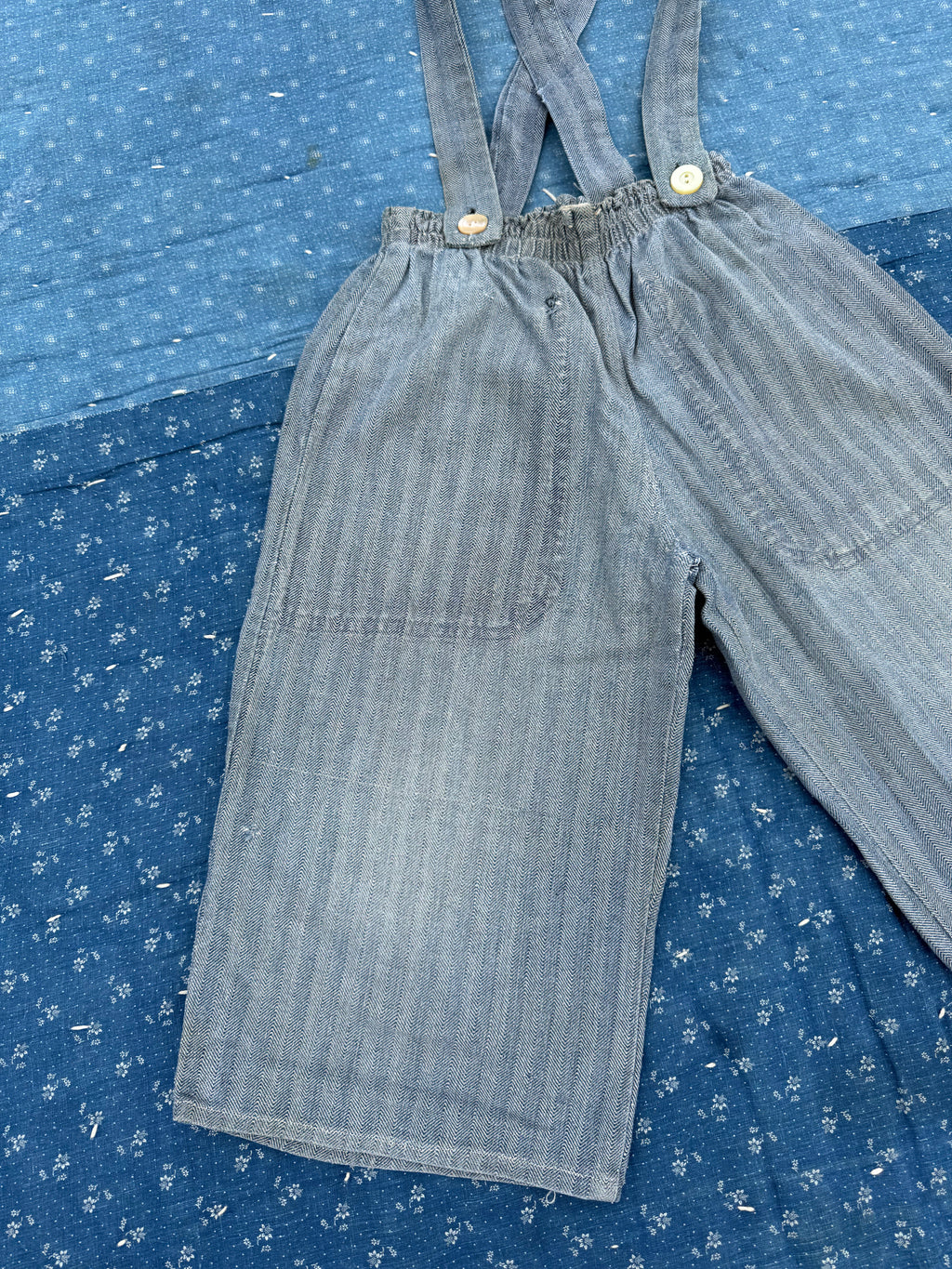 1940s chevron workwear overalls