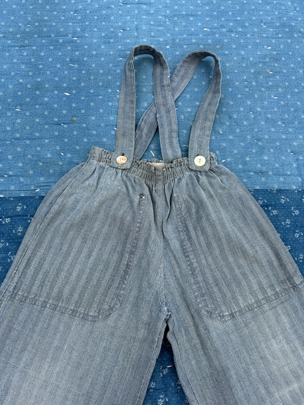 1940s chevron workwear overalls