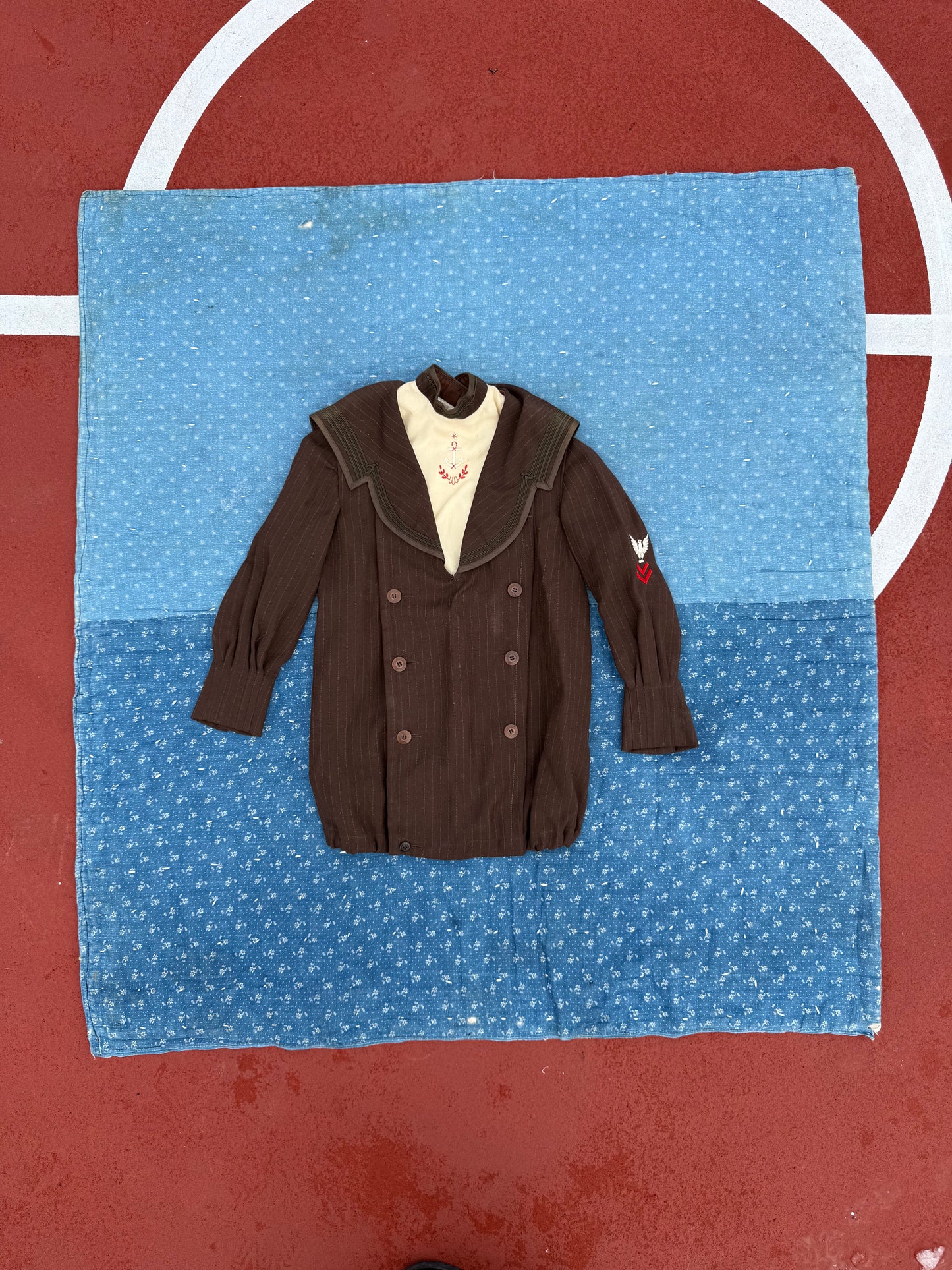 1920s brown wool nautical jacket